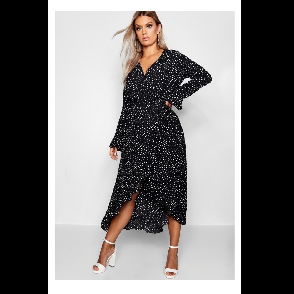 Polka dot wrap dress